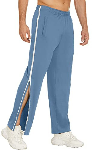 RUIRUILICO Jogginghose Damen und Herren Reha Hose mit Durchgehendem Reissverschluss & Seitlicher Knopfleiste Jogginghose Seitlich zu öffnen Locker Trainingshose Postoperative Freizeithose