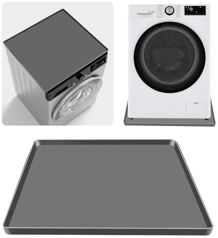Mini Fridge Mat, 24''x24'' X0.8'' Mini Fridge Drip Trays Mat for Carpet Floor, Under Refrigerator Mat AC Conditioner Drip Pan, Silicone Mat for Refrigerators, Washing Machines, Dryers, Wine Coolers