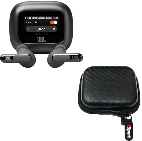 JBL LIVE Beam 3 True Wireless Noise Cancelling Earbud Bundle with gSport Case (Black)