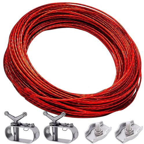 Joycabin Drahtspannseil für Schwimmbadplanen, 2.2 mm Länge 30 m Drahtseil mit 2 Stahlseil Spanner und 2 Bremskabelklemme, Spanner Drahtseil zur Sicherung von Poolabdeckungen im Winter
