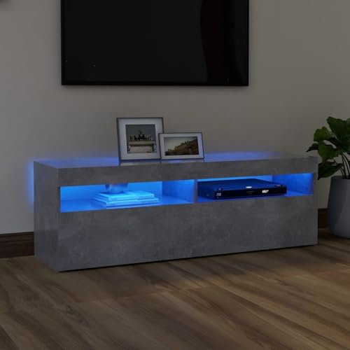 JUDYY Mobile Porta TV con Lu Ci LED Grigio Cemento 120x35x40 cm,Mobile TV,Mobile Porta TV Soggiorno,Mobile TV Soggiorno Moderno-804377