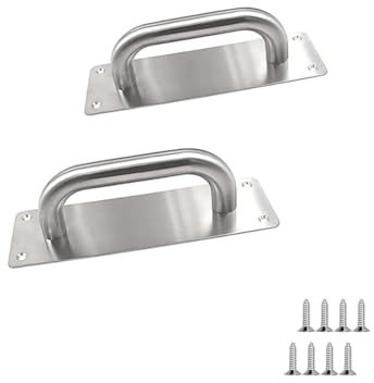 WZDXBQD Maniglia per porta scorrevole in acciaio inox, resistente, maniglia per porta scorrevole per fienile, maniglia per porta tagliafuoco, confezione da 2 pezzi, 20,1 x 6,6 cm (rettangolare)