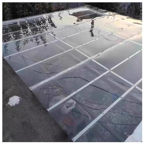 Transparente Polycarbonat-Gewächshausplatten, UV-Schutz, transparente Acryl-Kunststoffplatte, 0,1 mm dick, anpassbarer Schuppen-Ersatz für Überdachung, Carport, 1,5 x 15 m