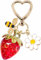 SIGZKK Joli porte-clés en forme de fraise et cerise pour sac à main pour femme - Porte-clés de voiture Kawaii, fraise, Medium