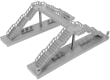JOINPAYA 1 Set Flyover Model Footbridge Model N Scale Buildings Puzzle Model Building Footbridge Decor Footbridge for Sand Table Paint Station Overhead Household Decor Car Stand Grey Abs
