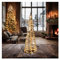 com-four® LED-Pyramide mit Timer - 40 cm Lichterkegel - Deko Leuchtpyramide mit 30 warmweißen LEDs - Innen-Beleuchtung für Weihnachten (1 Stück - Goldfarben - Kegel 40cm)