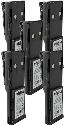 vhbw 5X Batterie Compatible avec Motorola CP450, GP300, GP308, CP450LS, CP250 Radio Talkie-walkie (1800mAh, 7,5V, NiMH) - avec Clip de Ceinture