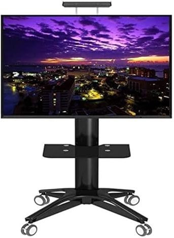 Soporte TV Ruedas, Soporte TV Pie Ruedas, Soporte de suelo con ruedas bloqueables, estante de altura ajustable for monitores de pantalla plana o curvos de 32-70 pulgadas, soporte for carrito de exhibi