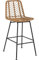 MEBEL ELITE Barhocker mit Lehne - Barstuhl Rattan mit Fußstütze Outdoor und Indoor - Bar Hocker Wetterfest - Boho Küchenhocker Leicht zu Reinigen für Innen und Außen - Sitzhöhe 76 cm