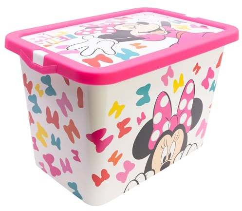 Stor Aufbewahrungsbox für Kinder Minnie Maus mit Klickverschluss 7 Liter - Mehrzweck Kunststoff Organizer für Spielzeug und Kinderzimmer