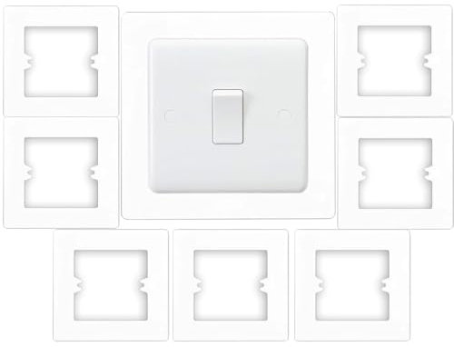 8Pcs Light Switch Cover Plates, Socket Surround, Light Switch Surround Electrical Plug Socket Wall Cover Decorate, Electrical Plug Socket Wall Protector Electrical Plug Socket Wall Cover (White)