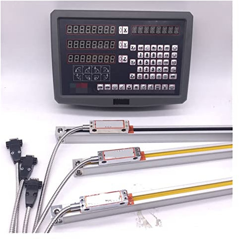 Lineare Skala mit digitaler Anzeige Komplette Kit Drehmaschine 3-Achsen-Digitalanzeige und 3-stücke Hochgenauigkeit Optische lineare Glaswaage