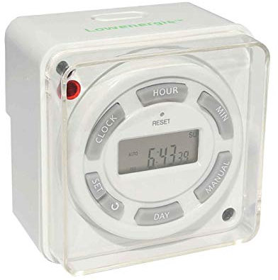 LOWENERGIE Interruptor temporizador programable digital de 12 V CC de 7 días, 16 A