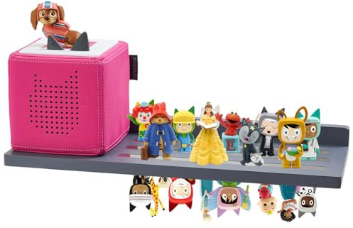 Gieanoo für Tonie Regal Mädchen,für Tonies Box Regal für 30-36 Figuren Kiefer Holz Tonies Figuren Organizer Kompatibel Ladestation für Kinderzimmer，Babyzimmer(Grau)