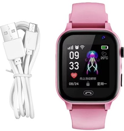 4G GPS Smart Watch Kids - Waterproof Touch Screen Mobile Watch with SOS Call Camera Flashlight | Rechargeable Phone Hand Wrist Gadget for Children with S.I.M Card Slot and Voice Recorder