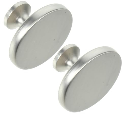 PRETYZOOM 2pcs Matte Brushed Cupboard Door Knobs Cabinet Handles Round Single Hole Drawer Pulls for Wardrobe Dresser and Furniture in European Style