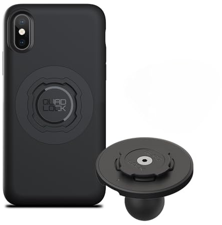 Quad Lock 1 Ball Top Cap Phone Mount Kit with MAG Phone Case and MAG Wireless Charging Head for iPhone X/XS, Compatible with RAM 1 Socket arms for Car, Truck or RV.