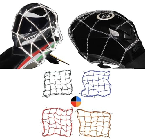 COMVASTARS 1pcs Tendeur Velo,Filet pour Casque Moto, tendeurs Elastique avec Crochets,Filet de Chargement réfléchissant pour Motos,Crochets,réservoir de Carburant,Casque de motoss, VTT, UTV (Noir)