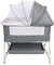 OHMG 3 en 1 Berceau Cododo pour Bébé,Inclinaison&Hauteur Réglable,Lit Cododo de Bébé avec Matelas Moelleux et Moustiquaire 4 Roues,pour 1 à 36 Mois (95 * 50 * 98-110cm(Gris Lin))