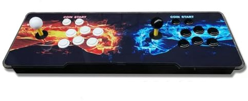 Box DX 10888 in 1 Retro-Arcade-Konsole mit RGB-Licht-Panel, 8-Wege-Joystick & 16 Tasten, 720P HD Heimspielsystem für Familienunterhaltung (Doppelfaustmuster)