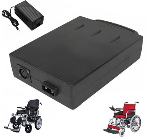 JHKJ 24V 10Ah 12Ah Electric Wheelchair Lithium Battery 24 Volt Rechargeable Mobility Lithium Li-ion Batteries Pack for 0-300W Wheelchair Accessories Motor,24V 10Ah