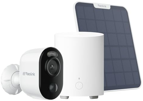 Reolink 4K Solar WLAN Sicherheits-Bundle: Argus 3 Ultra Akku Außenkamera mit Solarpanel + Home Hub Mini, Lokaler Speicher, Dual-Band WLAN, Verschlüsselt