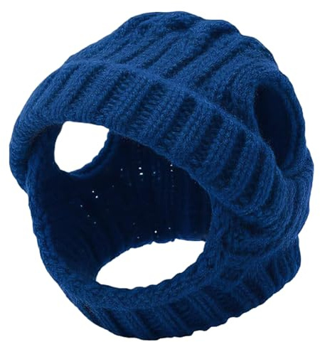 Knitted Puppy Hat - Soft Breathable Pet Headwear with Ear Openings, Winter Animal Cap, Cute Costume Accessory, Comfortable Stretch Fabric Apparel | Charming Holiday Outfit for Birthday Party
