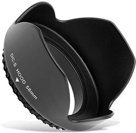 CELLONIC Parasol Ø 58mm Compatible con Ø 58mm Lens Hood de Rosca, Protector Solar para Objetivos Flor/Pétalo/Tulipán
