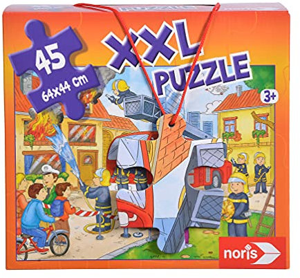 Noris 606038000 XXL Riesenpuzzle Feuerwehr im Einsatz mit 45 Teilen (Gesamtgröße: 64 x 44 cm) - für Kinder ab 3 Jahren