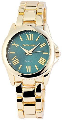 Excellanc Damen-Uhr mit Metallarmband 30mm Goldfarbig