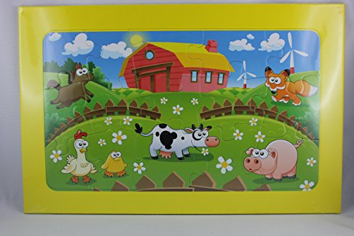 Out of The Blue, Rahmenpuzzle, Bauernhof, 15 Teile, ab 3 Jahre, Pappe, 19cm x 29cm