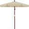 Kingsleeve Parasol de jardin en bois Ø330cm Beige Pare-soleil avec protection UV50+ protection solaire extérieur auvent