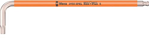 Wera 05022665001 3950 SPKL Multicolore Clés mâles coudées, system. métrique, acier inoxydable, 5,0 x 154 mm, Argent/orange