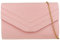 Girly Handbags Womens Plain Suede Clutch Bag - Pink
