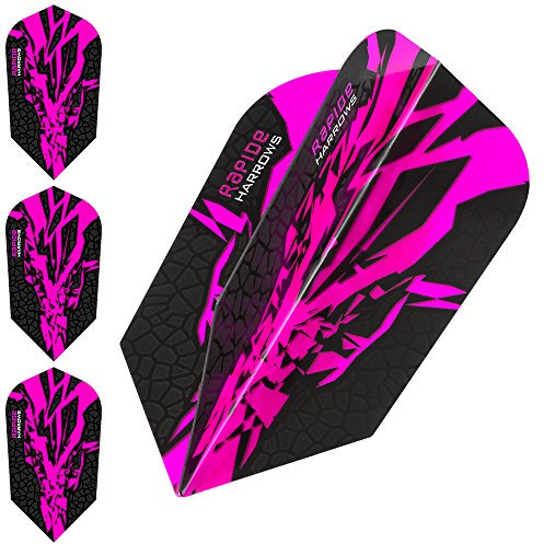 Harrows Rapide X Dart-Flights, 100 Mikron, schmal, 5 Sets (15 Stück) (Pink)
