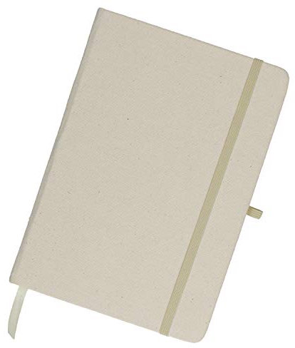 Uakeii Notizbuch A4 Kariert - Cotton - Hardcover Einband aus Baumwolle 70g/m² Dickes Papier naturfarben 96 Seiten | Tagebuch Schreibblock Notizblock Notizheft Business Journal (A4)
