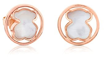 TOUS Vergoldete Damenohrringe aus 18 Karat Silber mit Perlmutt-Bärenmotiv, fein und elegant, Kollektion Camille