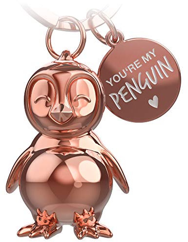 FABACH Pinguin Schlüsselanhänger Frosty - Pinguin Glücksbringer Geschenke Freundin oder Freund - Partner Geschenk Liebe Schlüsselanhänger zu Geburtstag, Jahrestag - Gravur You're my penguin