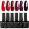 GZMAYUEN Shellac Rot UV Nagellack Dunkelrot und Nagel Farbgel Braun Nude Schellack Gelnägel Herbst Winter Soak Off Gel Lack Nageldesign Set 10ml