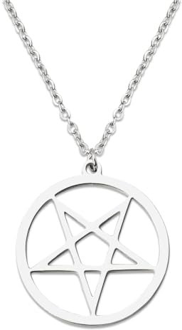ShiQiao Spl Pentagram Necklace Silver Pendant Necklace for Women Men Wiccan Christmas Birthday Gifts for Boys Girls Star Necklace
