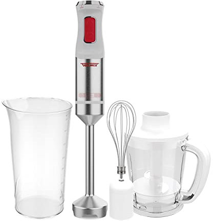 Taurus, Turmix Valkiria - Batidora de mano, 1500W, regulador velocidades, inox, pica y bate, función turbo, acabado soft touch, kit completo de accesorios, vaso, jarra y varilla batidora, libre BPA