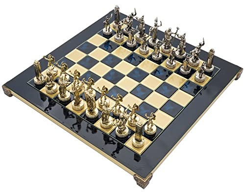 The Regency Chess Company Griechisches Mythologie-Schach-Set mit Holzkoffer, für 2 Spieler ab 96 Monaten