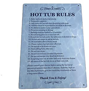 Origin Hot Tub Rules Sign - Blue, Aluminium, Modern Style, Hot Tub Signage, Wall Mount