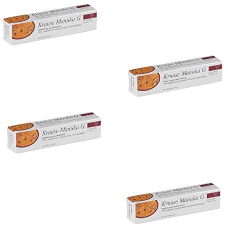 Kruuse Manuka G Honigsalbe | 4 x 15 g | Wundgel mit Honig | Zum Auftragen auf der Haut bei oberflächlichen Verletzungen bei Tieren | Kann bei der Wundheilung unterstützend wirken