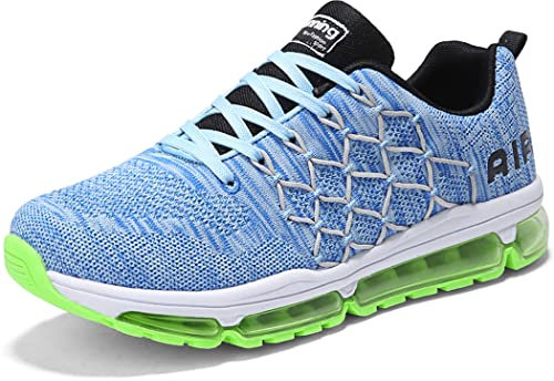 gojiang Scarpe da Ginnastica Uomo Donna Sneakers Scarpe da Corsa Sportive Casual Comode Leggero Respirabile Antiscivolo Jogging Fitness all'Aperto Camminata Scarpe Bluegreen-45