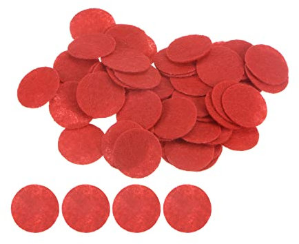 sourcing map Runde Filzkreise, 100 Stück, 20 mm, vorgeschnittene Bastelpads, Vliesstoff, Mini-Filz-Stoffkreise für Heimwerker, Nähen, Handwerk, Schneidensprojekte, Basteln, Veredelung, Rot