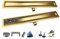 AQUA HEATING 2in1 linearer Edelstahl-Bodenablauf superflach Komplettset für Badezimmer mit bodengleicher Dusche, Duschrinne Ablaufgarnitur-Set, Duschablauf mit Siphon Doppelseitige Rost 100 cm gold
