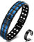 Vicmag Magnetarmband Herren Titanstahl-Magnetarmband Doppelreihige Ultra-Stärke-Magnete mit Einstellwerkzeug und Geschenkbox (Doppelte blaue Linie)