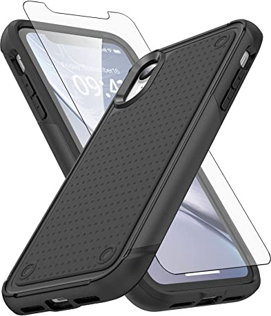 Asuwish Phone Case for iPhone Xs Max with Tempered Glass Screen Protector Cover and Rugged Cell Accessories Protective Dual Layer i X XR Xsmax 10x SX Xmax 10xs 10s 10 Plus Xmaxs Cs Women Men Black