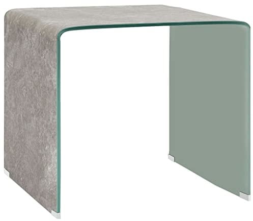 VACARX Couchtisch aus braunem Marmor, 50 x 50 x 45 cm, gehärtetes Glas, Artikelfarbe: Braun